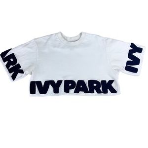 Ivy Park Textured Letters Crop Top Cotton Sz S